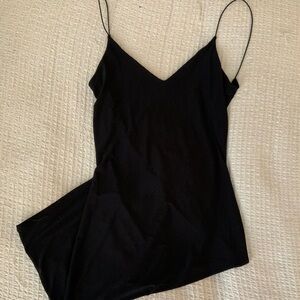 Boohoo Black Mini Dress Slinky Twist Tie Backless Fitted Going Out Tank Dress